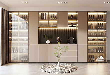 Modern wine cabinet 3d model