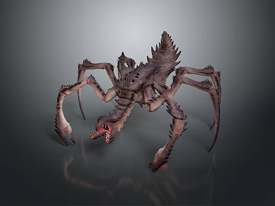 Fierce Spider Like Monster Character With Spiked Body And Long Sharp Legs For Game Movie 3d model