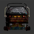 Vintage Style Water Vehicle With Metallic Texture Colorful Decorations Seats And Handrail