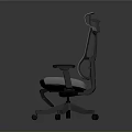 Gray Office Chair With High Back Armrests Adjustable Seat And Wheels