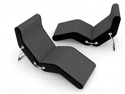 Modern Black Fabric Lounge Chair With Metal Frame And Unique Design 3d model