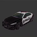 Black And White Police Car With Red And Blue Emergency Lights And Sleek Exterior Design