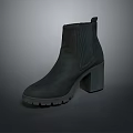 Stylish Black Chelsea Ankle Boots With Block Heel And Chunky Leather Sole