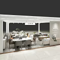 Modern LIGO Exhibition Booth Interior With Tables Chairs Plants And White Design
