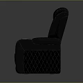 Black Leather Recliner Chair With Diamond Quilted Design And Armrest Cup Holders