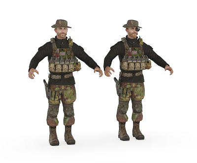 Modern Soldier Cowboy Soldier 3d model Modern Soldier Cowboy Soldier 3d model