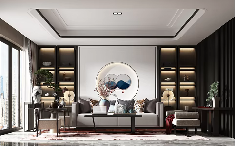 New Chinese Living Room 3d model