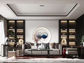 New Chinese Living Room 3d model