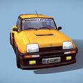 Yellow Turbo Racing Car With Benvenuto Citroen Logo And Alloy Wheels