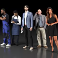 Diverse Group of People With Different Professions and Attires Standing Together
