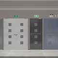 Modern Home Security Doors In Various Colors With Square Viewing Windows And Handles