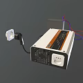 White Daily Electrical Power Device With Plug Connecting Cables And Control Knob For Home Use