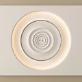 Modern Minimalist Ceiling Design With White Concentric Circles And Integrated Lighting 3d model