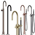Various Modern Faucet Styles Featuring Different Colors Curved Necks And Flexible Hoses