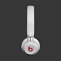 White Over Ear Headphones With Red Accents On Black Background