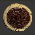Delicious Round Pastry With Chocolate Frosting And Sprinkles On Light Yellow Dough