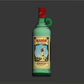 Green Glass Bottle With Red Cap Green Handle And Bahama Windmill Label