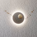 Modern Circular Wall Decor With Gold Silver Rings And Illuminated Layered Design