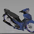 Blue Scooter Modern Design With Sleek Body Stylish Wheels And Black Seat