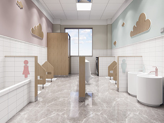 Modern Toilet Kindergarten Toilet 3d model