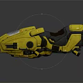 Yellow Futuristic Motorcycle With Sleek Design Black Seat And Transparent Windshield