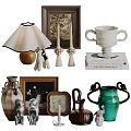 Vintage Decorative Ornament Set With Lamp Candle Holders Vases And Figurines