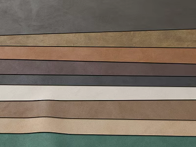 Various Colored Leather Strips Gray Gold Brown And Green Tones In Striped Arrangement 3d model