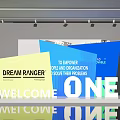 Activity Exhibition Wall Featuring Colorful Display Boards With Inspiring Welcome Messages