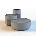 Modern Wooden Coffee Tables With Round Tops Stackable Design And Structural Line Details