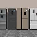 Stylish Fridge Freezers With Various Colors And Designs Showcased In A Row