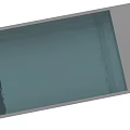 Modern Bathtub Design With Wooden Panel Metal Frame And Rippled Water Surface