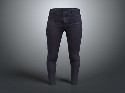 Dark Slim Fit Denim Jeans With High Waist Design For Casual Fashion 3d model