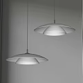 Modern White Pendant Lights Design With Two Hanging Lamps In Interior Space