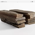 Natural Rustic Textured Stacked Stone And Wood Materials For Home Decor Projects