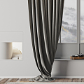 modern curtain gauze curtain 3d model