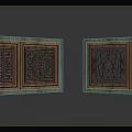 Traditional Chinese Wooden Window Grilles Featuring Intricate Geometric Carved Patterns Design