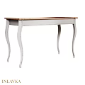 Elegant Vintage Dining Table With Wooden Top And White Curved Legs Design