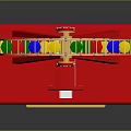 Colorful Ferris Wheel Model on Red Base for Happy New Year 2024 Decoration