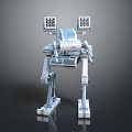 Game Movie Character Robot With Blue White Mechanical Structure Top Sensors And Sci Fi Design