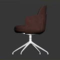 Comfortable Modern Red Upholstered Chair With Armrests And Metal Base