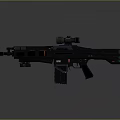 Modern Tactical Firearms With Scope And Black Design For Combat Use 3d model
