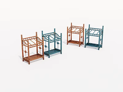 Various Colored Multi Tier Display Shelves with Open Design for Retail Use 3d model