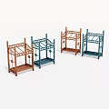 Various Colored Multi Tier Display Shelves with Open Design for Retail Use