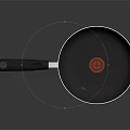 Black Non Stick Frying Pan With Heat Resistant Handle And Red Logo