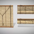 Straw Roll Up Window Blinds With Wooden Frame And Control Cord Design