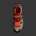 Kids Pink Orange Green Sports Sneakers With Stripes And Velcro Strap White Sole