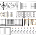 Decorative Railings With Various Intricate Patterns And Metal Design Styles 3d model