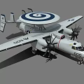 Fighter Jet With Radar Dome Twin Propellers White Fuselage And Number 600 Design