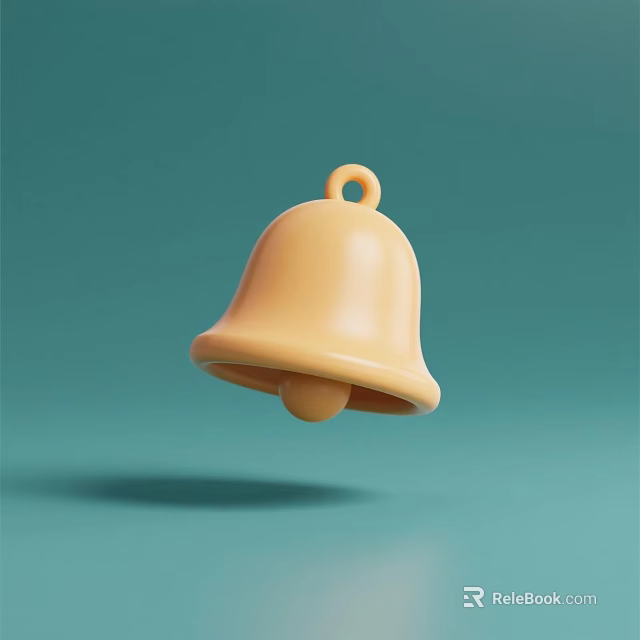 Suspended Decorative Ornament Set With Yellow Bell Design And Light Green Background 3d model 