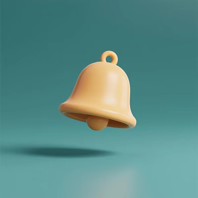 Suspended Decorative Ornament Set With Yellow Bell Design And Light Green Background 3d model
